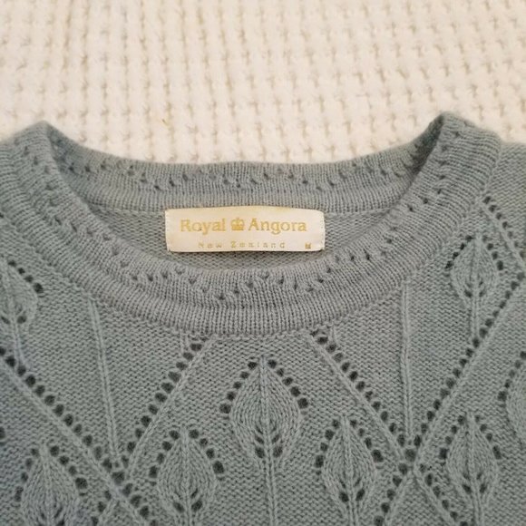 Fuzzy Royal Angora New Zealand Blue Lambswool - Picture 2 of 10